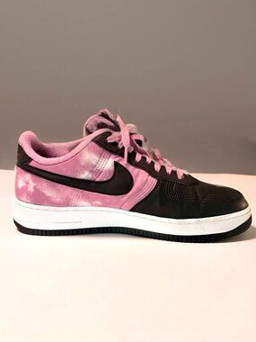 Nike By You Air Force 1 Custom Pink Cloud Black Sneakers Men's 11 Women's 13